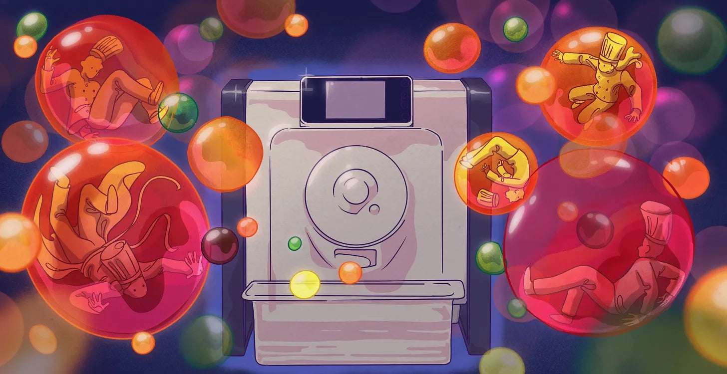 Mad Disgest esferikopro machine by lisa abend